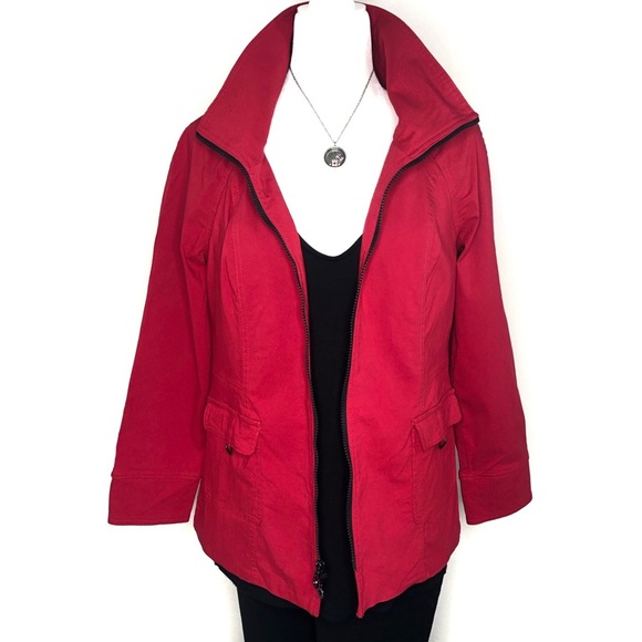 Cheryl Nash Windridge Jacket Women’s Zip Front Red Medium M - Picture 1 of 14